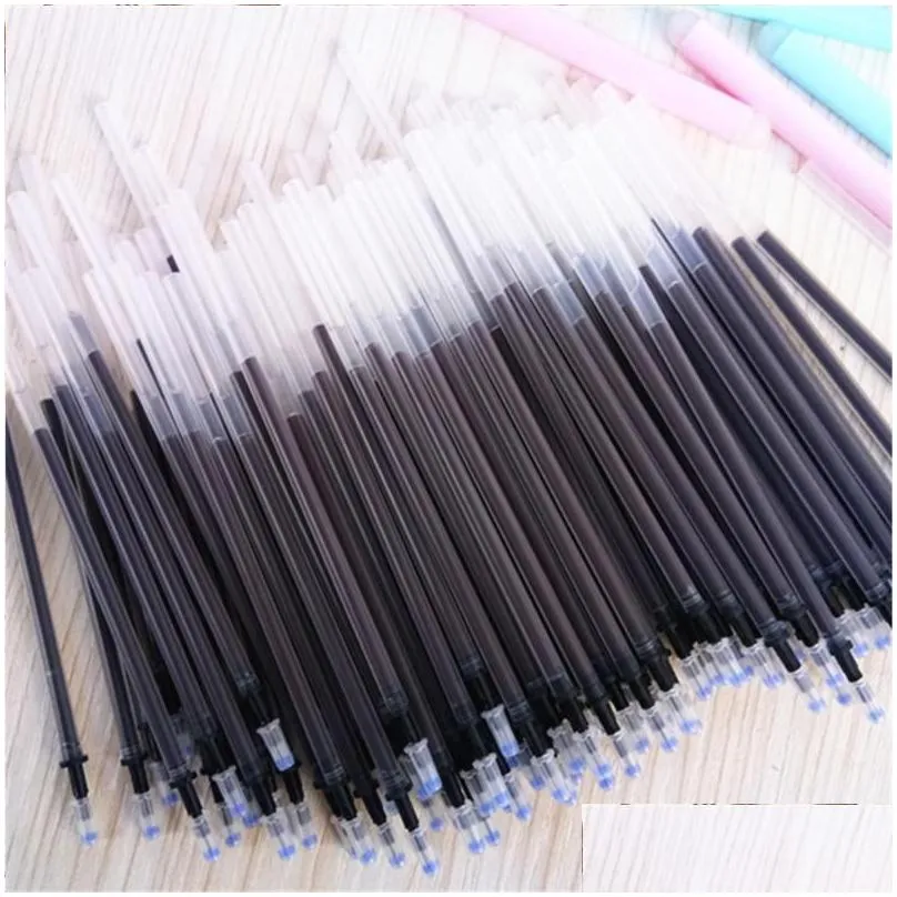 Gel Pens Wholesale Gel Pens 100Pcs 0.5Mm Black Blue Red Pen Refills Smooth Writing Office Stationery Good Quality Refill School1 Drop Dhoqe