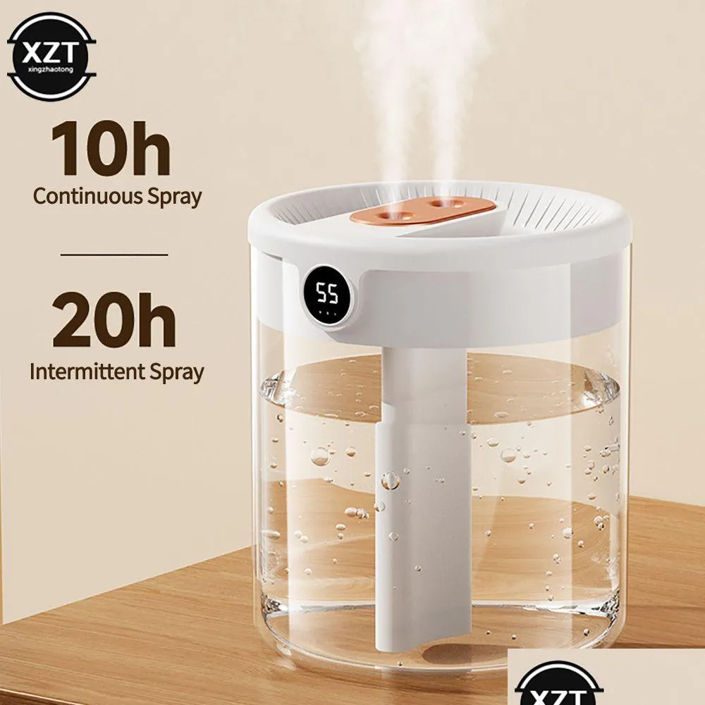 Other Home Garden Humidifiers 2L double nozzle air humidifier with LCD humidifier large capacity aromatic oil diffuser suitable for family bedroom
