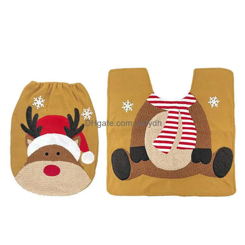 toilet seat covers christmas decorative supplies toilet cover bathroom creative decoration two piece set of christmas