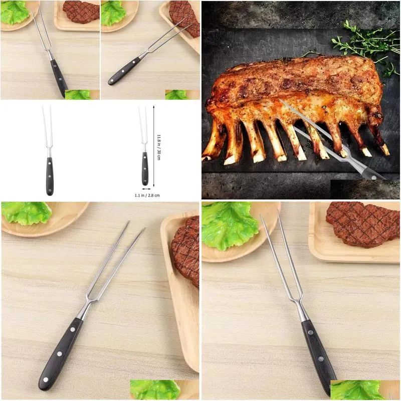 Tools & Accessories Portable Outdoor Barbecue Tool Wooden Handle Fork Food