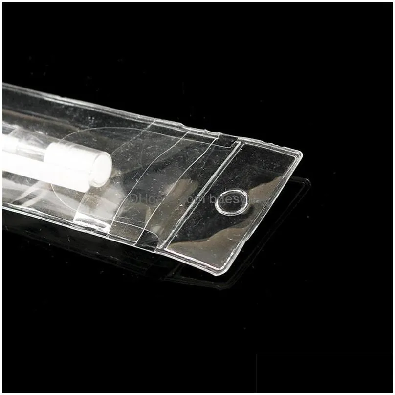 clear pvc pen bag transparent sealing strip cosmetic brush packaging plastic bag wholesale lx4804