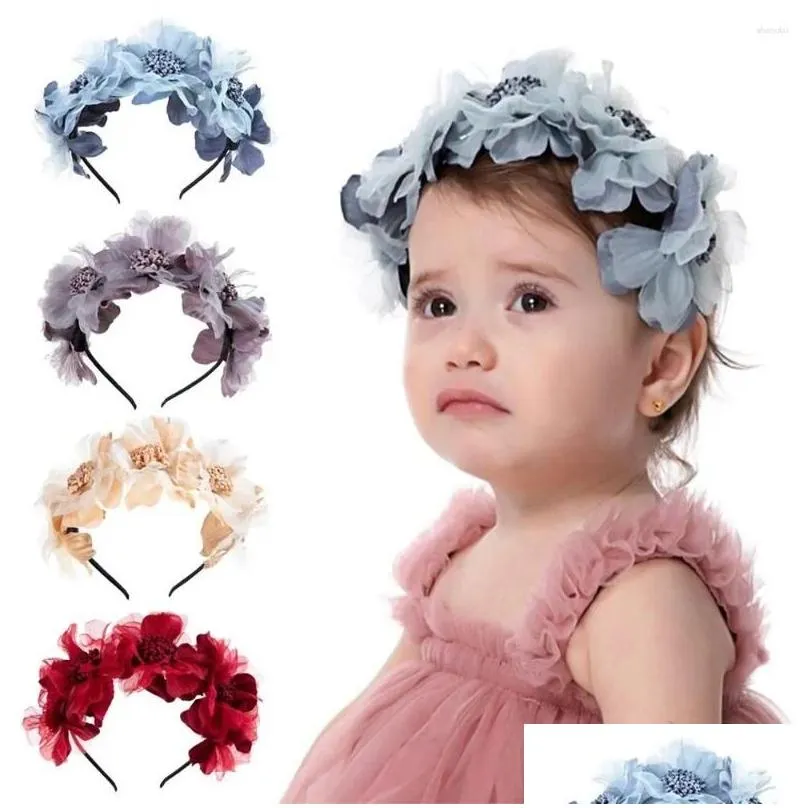 Hair Accessories Baby Headband Girls Crown Princess Kids Bridal Floral For 0-3 Years Child Po Tools