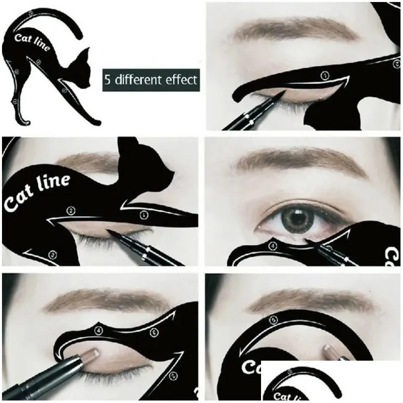 Makeup Tools Sdotter Eye Makeup Tools Eyeliner Card Cat Line Eyes Template Shaper Model Easy To Make Up Cat Line Stencils Eyeliner Stencils B