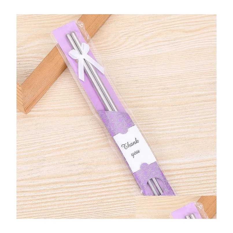 240pairs stainlesssteel metal chopsticks wedding gifts for business birthday home tableware gift wholesale