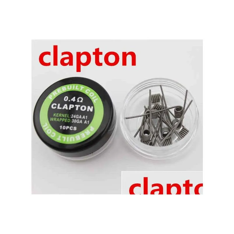 Clapton Coils Smoking Accessories Hive Vaporizer Coil Wire Alien Fused Flat Mix Twisted Tiger Quad Fused Coil Prebuilt Heating Wires 9 Types For DIY RDA