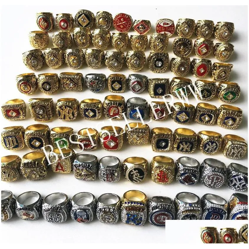 Cluster Rings 118Pcs 1903 - 2023 World Series Baseball Team Champions Championship Ring Set Souvenir Men Fan Gift Drop Delivery Jewelr Dhvjn
