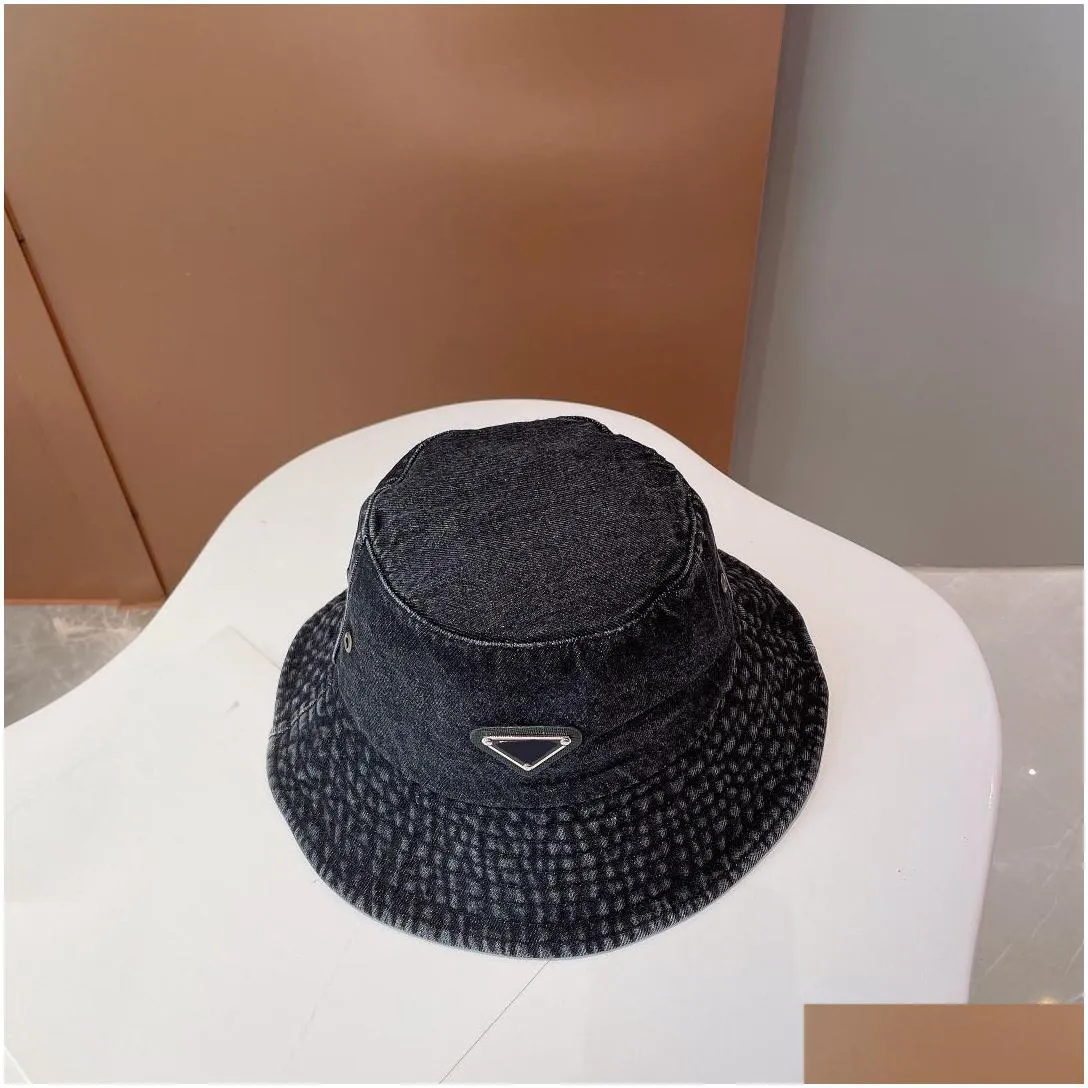 Women Wide Brim Hats Luxury Designer P Woman Washed and Aged  Bucket Hat 22ss Autumn Casquette Man