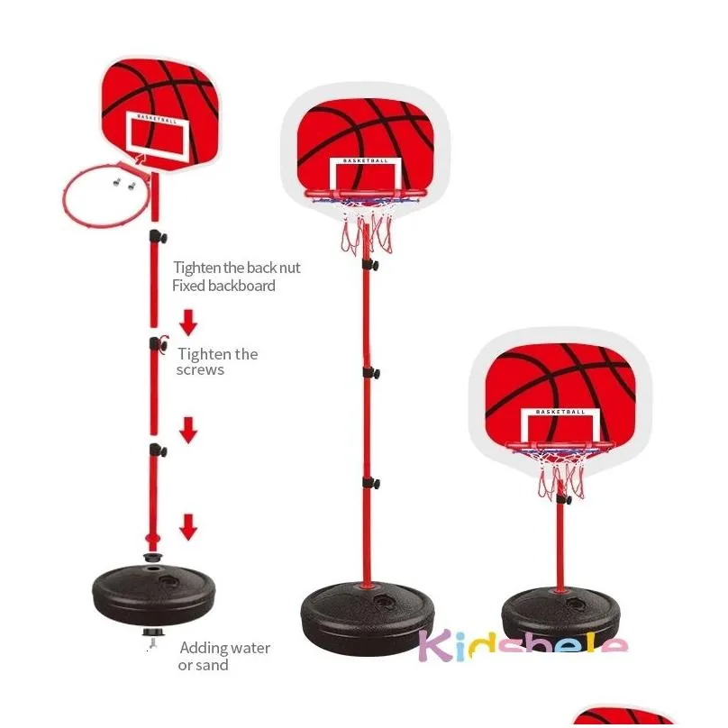 Sports Toys Sports Toys Basketball Hoop 63 150Cm Toddler Adjustable Stand Rack For Kids Baby Outdoor Indoor Ball Sport Basket Holder G Dhb9E