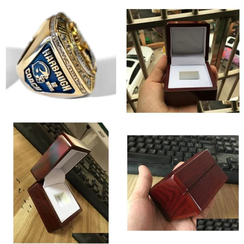 Cluster Rings 2021 Michigan Woerines Football Big Ten Team Championship Ring With Wooden Display Box Drop Delivery Jewelry Ring Dhzle
