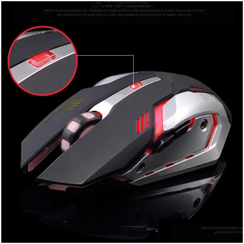 authentic wolf x7 wireless gaming mice 7 colors led backlight 2.4ghz optical gaming mouse for windows xp/vista/7/8/10/osx