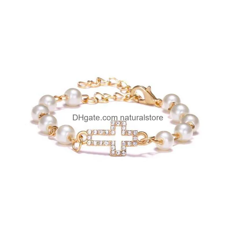 Charm Bracelets Charm Bracelets Bracelet For Women Girls Cross Love Adjustable Fashion Friendship Jewelry R231024 Drop Delivery Jewelr Dhcq9