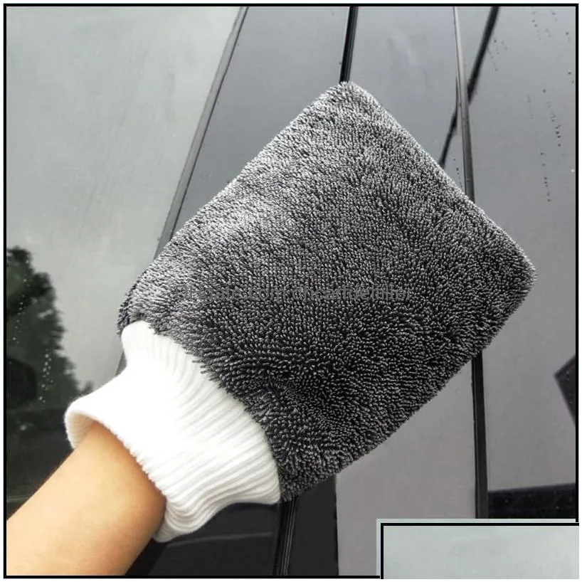 Car Sponge Wash Microfiber Braid Cloth Gloves Thick Cleaning Miwax Detailing Brush Care Tools Suppliescar Drop Delivery Automobiles Mo
