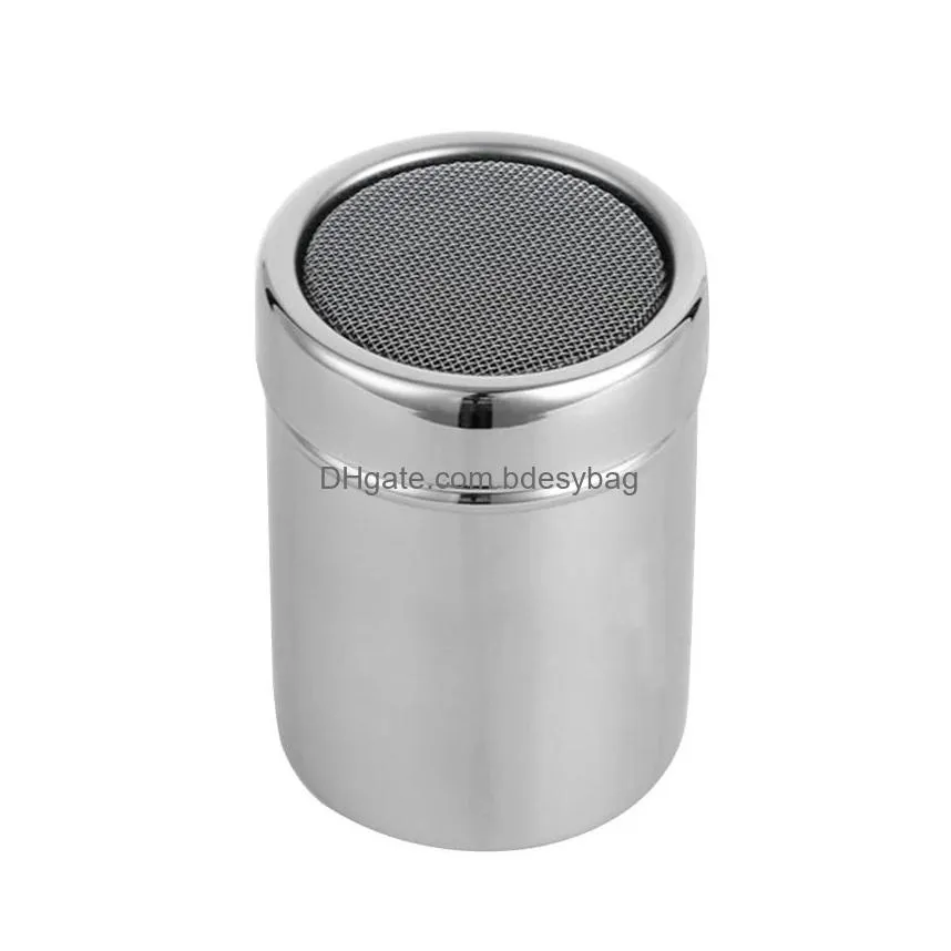 stainless steel chocolate sugar shaker coffee dusters powder cinnamon dusting tank kitchen filter cooking tool lx3192