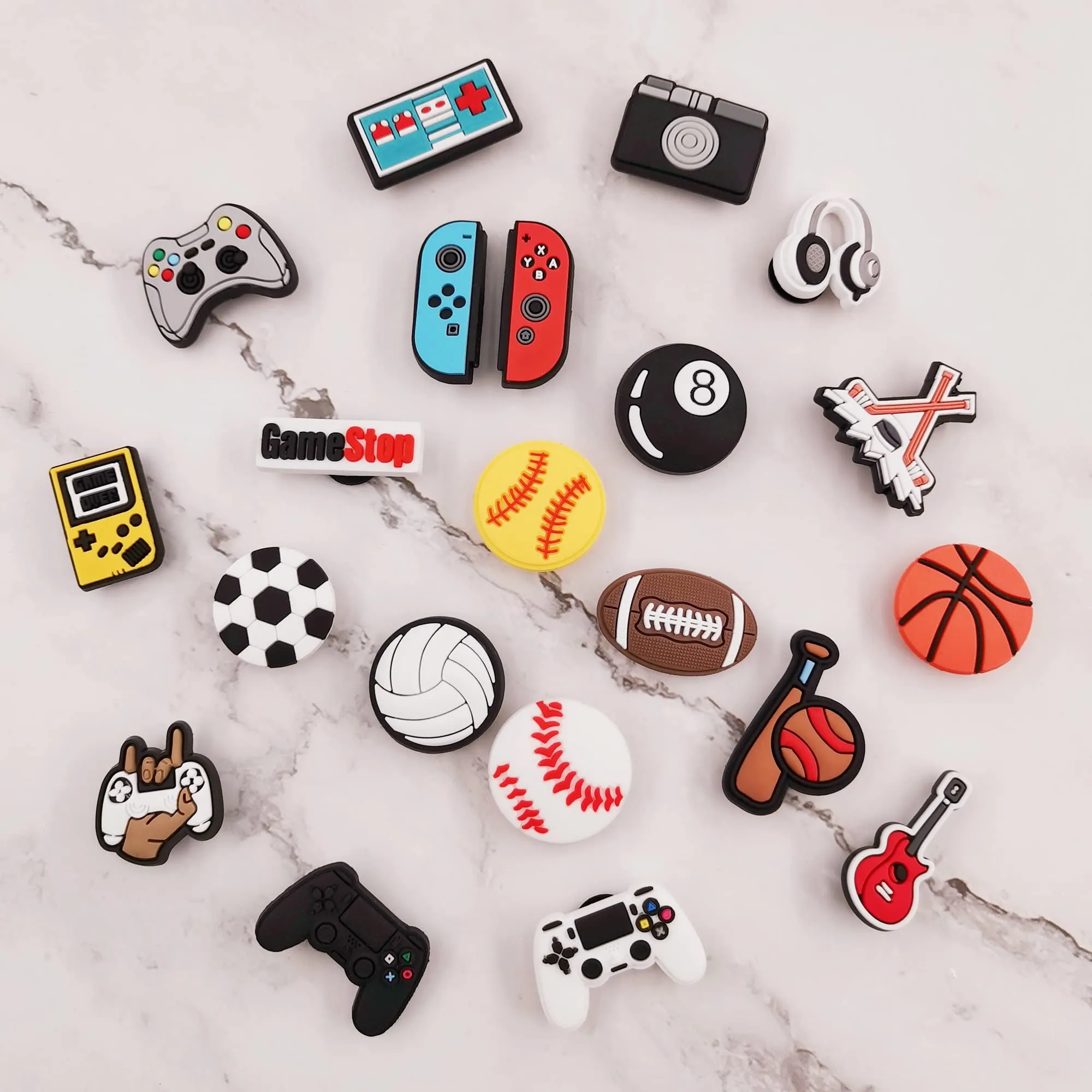 sports shoe charms for clogs pins for boys girls game controller basketball soccer softball baseball shoe decorations charms accessories for men women gifts