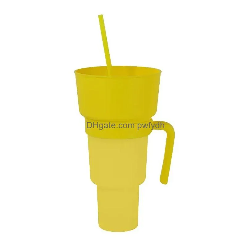 pp plastic coke cup with straw cup and fried chicken popcorn fries creative snack cup holder bowl bpa 11.8
