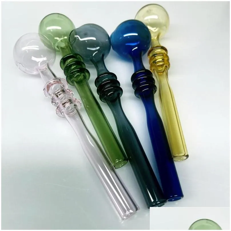 5.3inch curved glass oil burners glass bong water pipes with different colored glass balancer for smoking