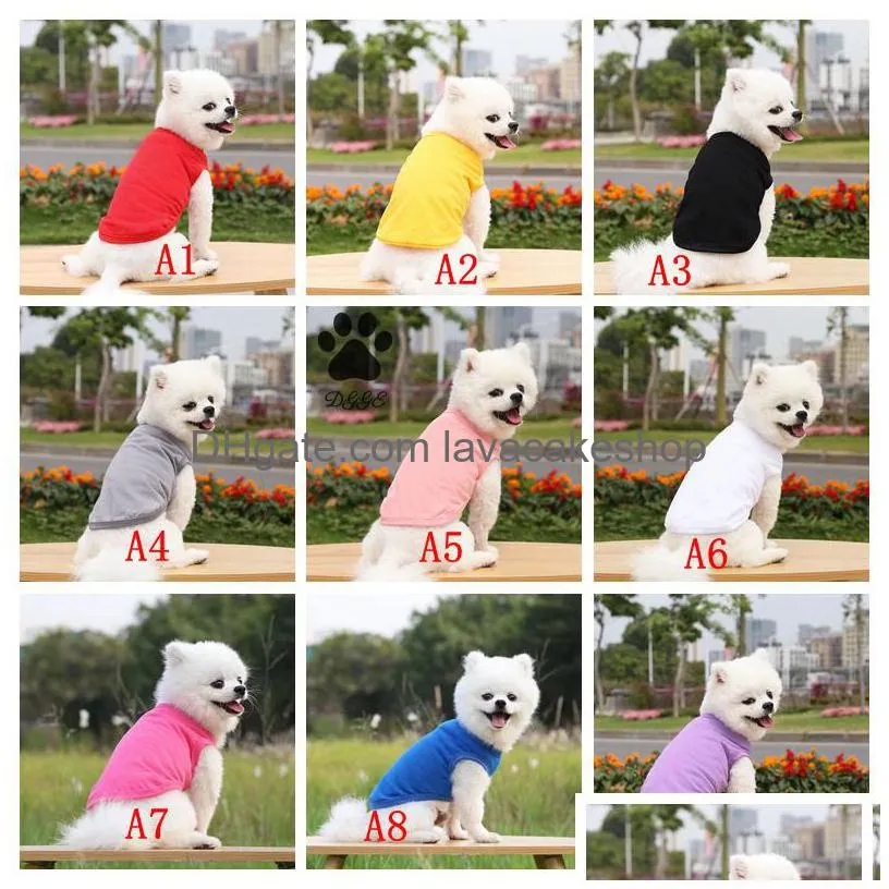 Dog Apparel Sublimation Blank Diy Dog Clothes Cotton Apparel White Vest Blanks Pet Shirts Solid Color T Shirt For Small Dogs Cat Red B Dhtiw