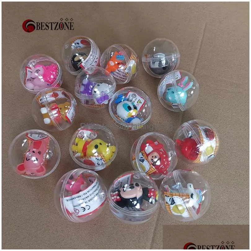 sand play water fun 50pcs 45mm transparent plastic ps surprise ball capsules toy with inside different figure vending machine shilly doll balls
