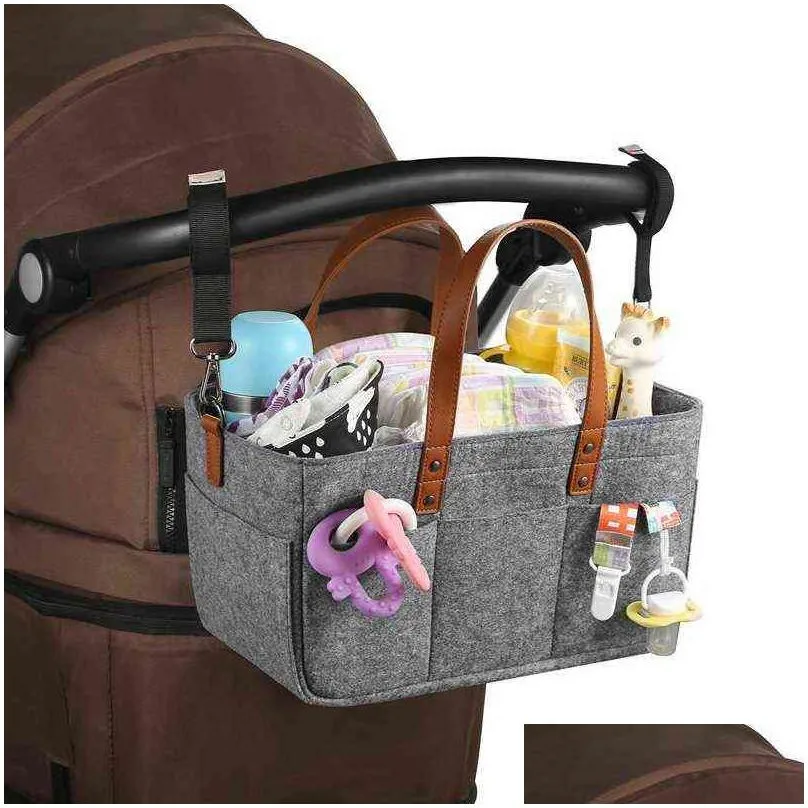 Diaper Bags Baby Diaper Organizer Portable Holder Bag For Changing Table Car Born Caddy Nappy Maternity Nursery Storage Bin 220125 Dro Dhrh2