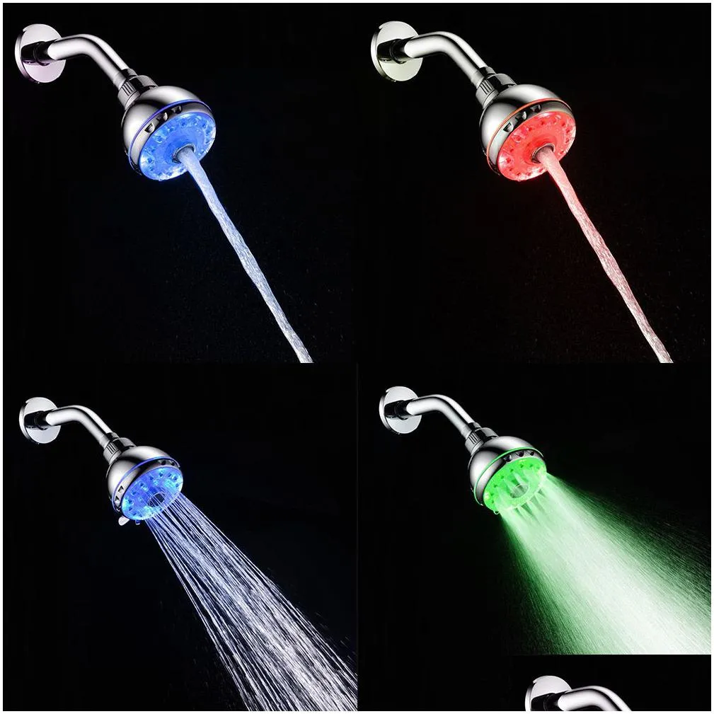 Bathroom Shower Heads Bathroom Shower Heads Sprinkler Temperature Control Anti-Corrosion Easy Install Color Changing Uv Adjustable Wat Dhenv