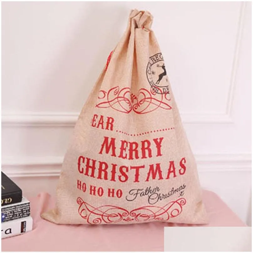 christmas letter printed gift bags santa sack drawstring bag christmas santa bags indoor xmas decoration bag organizer 67x48cm dh0243