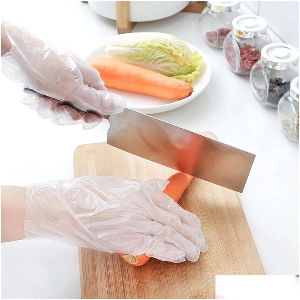 100pcs/lot disposable gloves for kitchen cooking cleaning bbq fruit vegetable oneoff gloves plastic daily use protective vt1369