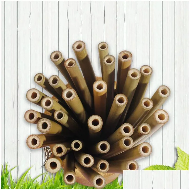 natural green bamboo yellow bamboo carbonized straws health and environmental protection customizable engraving logo dbc vt0192