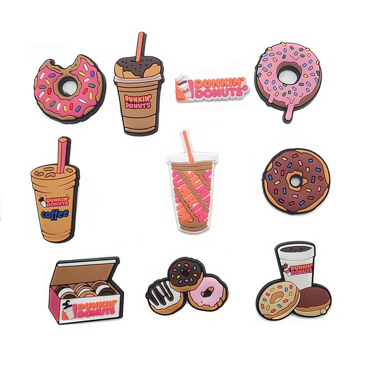 Mix 100PCS PVC Croc Charms Kawaii Drinks Champagne Milk Tea Hamburger Donut  Wine Beer Coffee Slipper Accessories Decoration - AliExpress