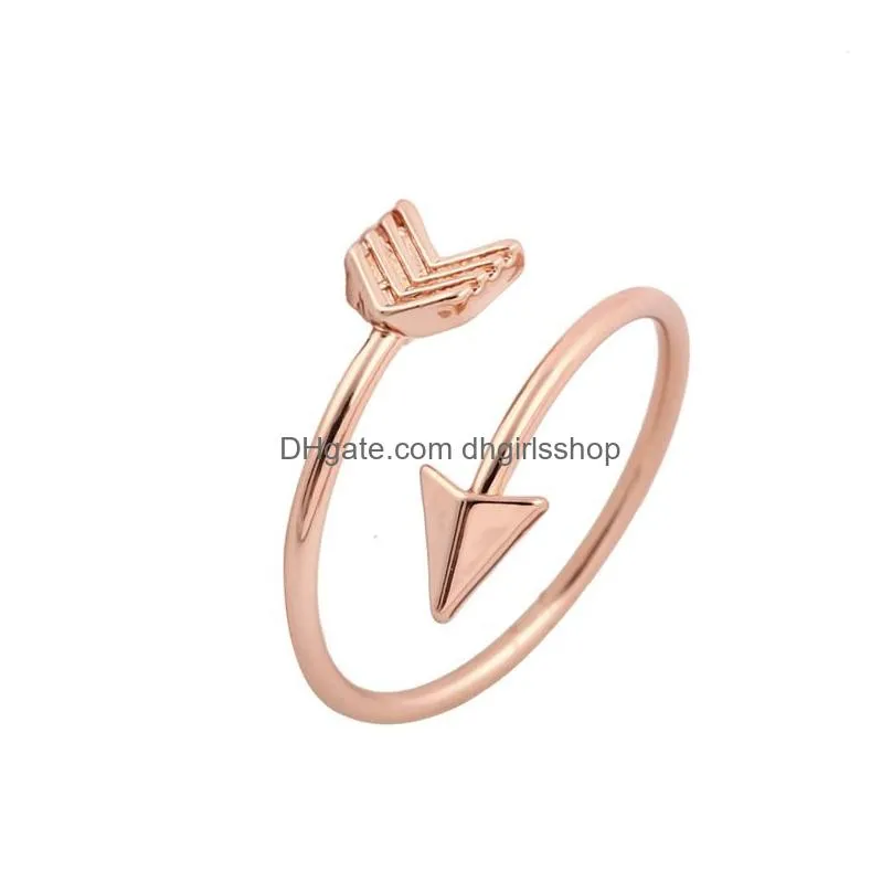 fashion silver gold color ring open arrow ring rings for women men friend couple jewelry