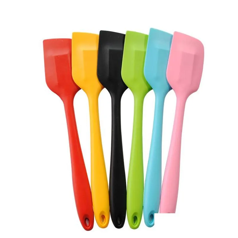 wholesale 28cm silicone spatula batter scraper nonstick rubber cake spatula for cooking baking heat resistant safe cake tools dbc