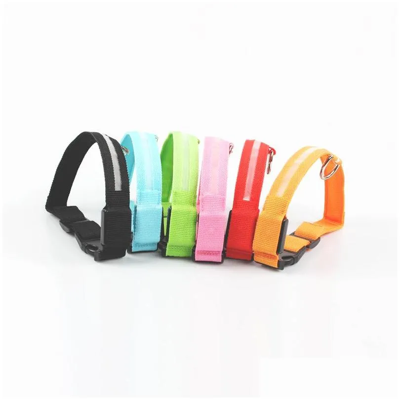 xl size led dog pet collar colorful light flashing luminous collar pet supplies glow safety tag xmas sale dh0177