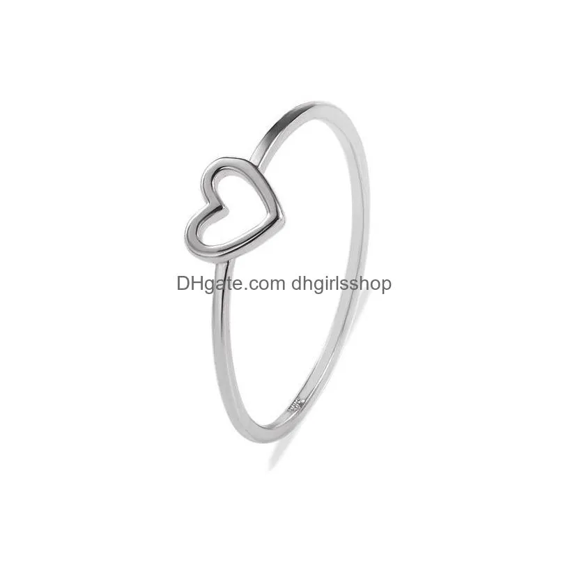 new fashion silver gold color heart shaped ring couples best friend wedding rings