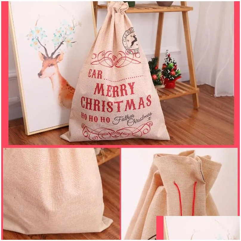 christmas letter printed gift bags santa sack drawstring bag christmas santa bags indoor xmas decoration bag organizer 67x48cm dh0243