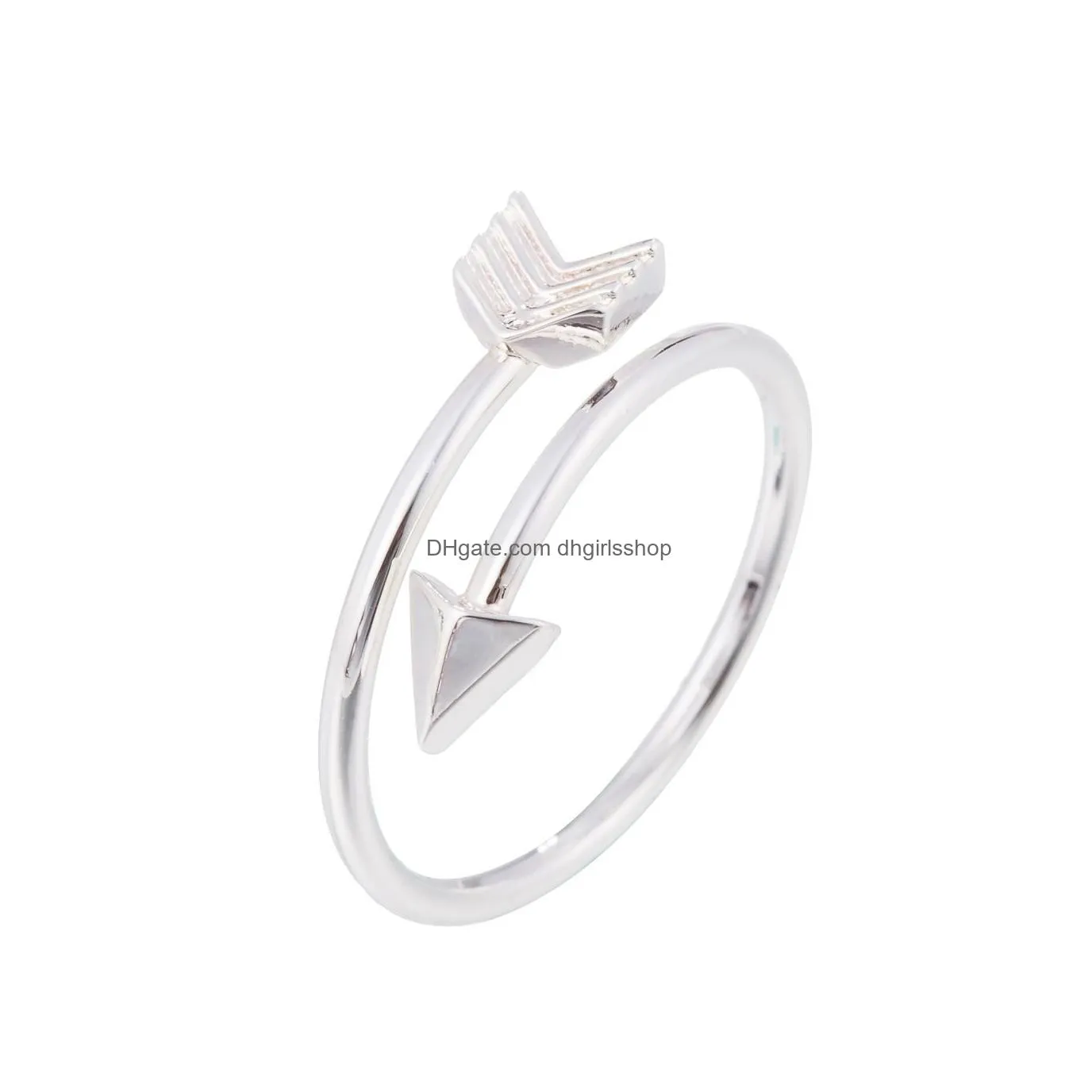 fashion silver gold color ring open arrow ring rings for women men friend couple jewelry