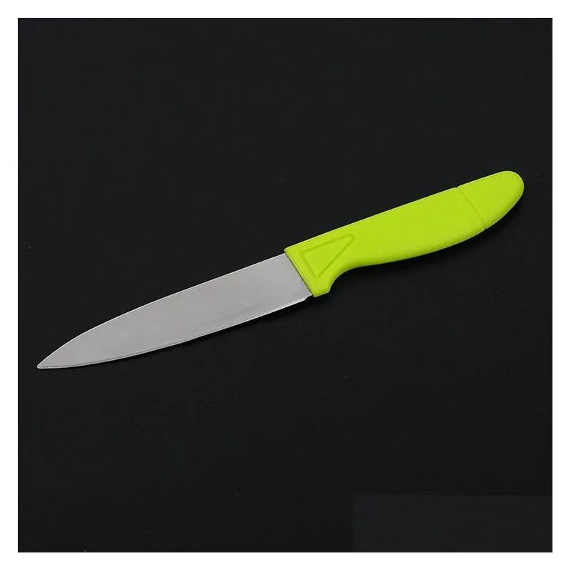 sharp candy color fruit knife knives cover stainless steel knife portable red green knifes paring knife vtky2344