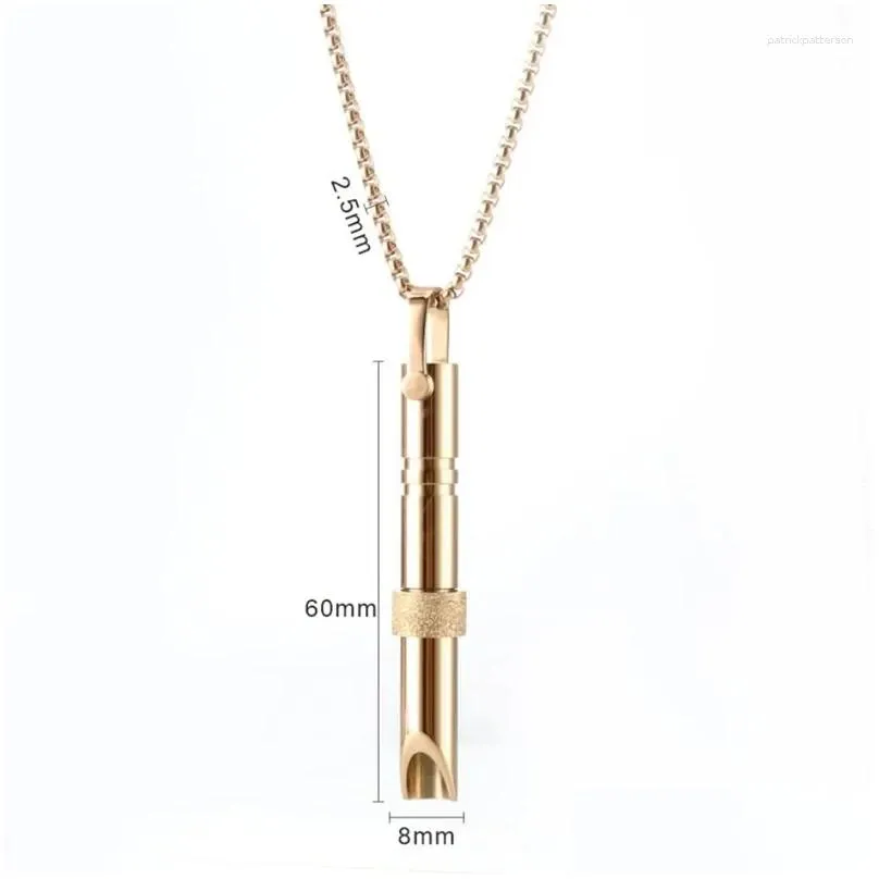 Jewelry Pendant Necklaces Fashion Stainless Steel Meditation Mindfness Necklace Regating Breathing Whistle Relieving Anxiety Couple Dr Dheoz