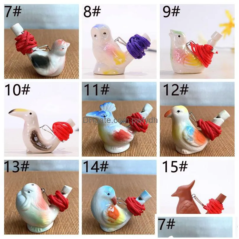 creative water bird whistle clay birds ceramic glazed song chirps bath time kids toys gift christmas party favor home decoration