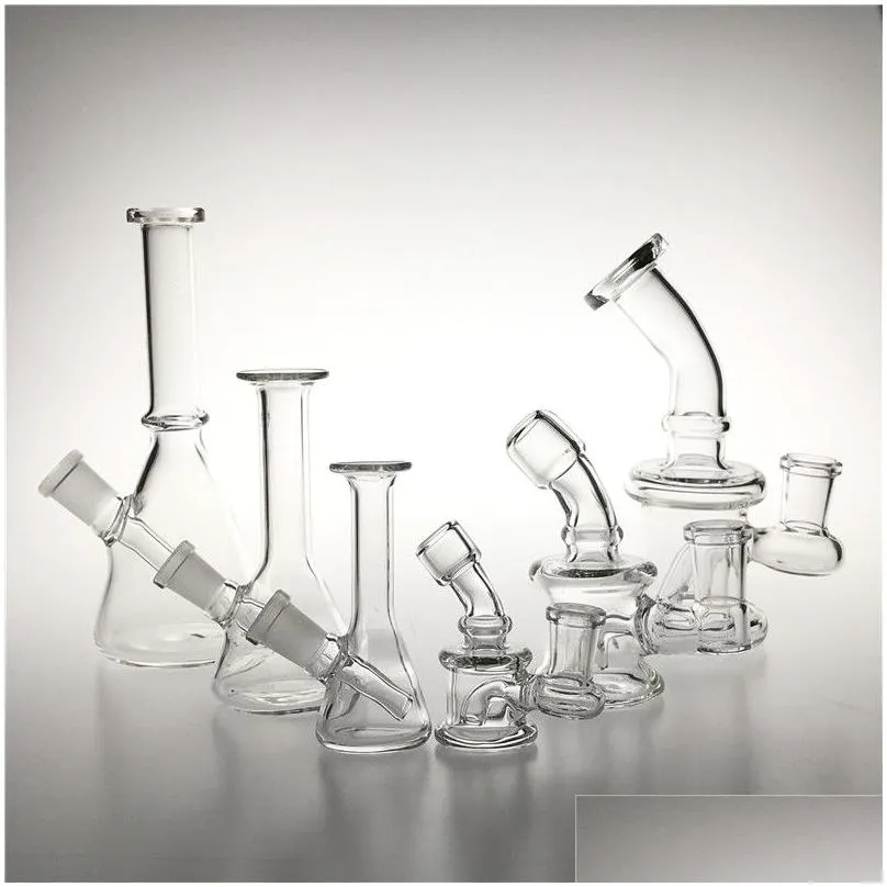 10mm 14mm female mini glass bong water pipes pyrex hookah oil rigs smoking bongs thick heady recycler rig for smoke
