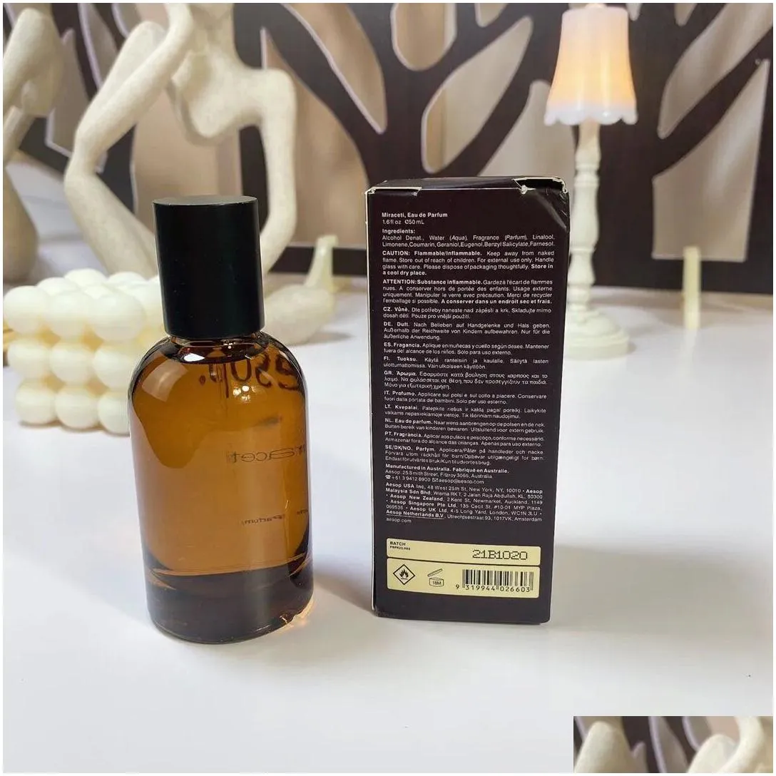 Luxury Brand Aesop Hwyl Perfume 50ml Tacit Miraceti Karst Fragrance 1.6fl.oz Men Women Parfum Long Lasting Smell EDP Cologne High Version Quality Spray