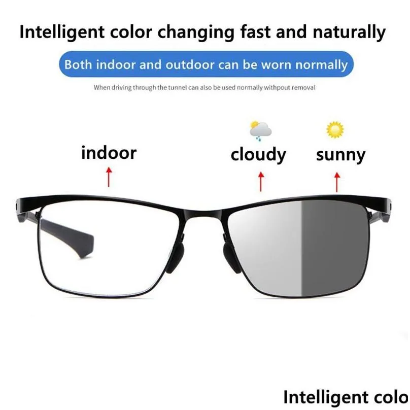 sunglasses progressive multifocal reading glasses men pochromic eyewear antiblue light presbyopic tr90 frame flexible 150