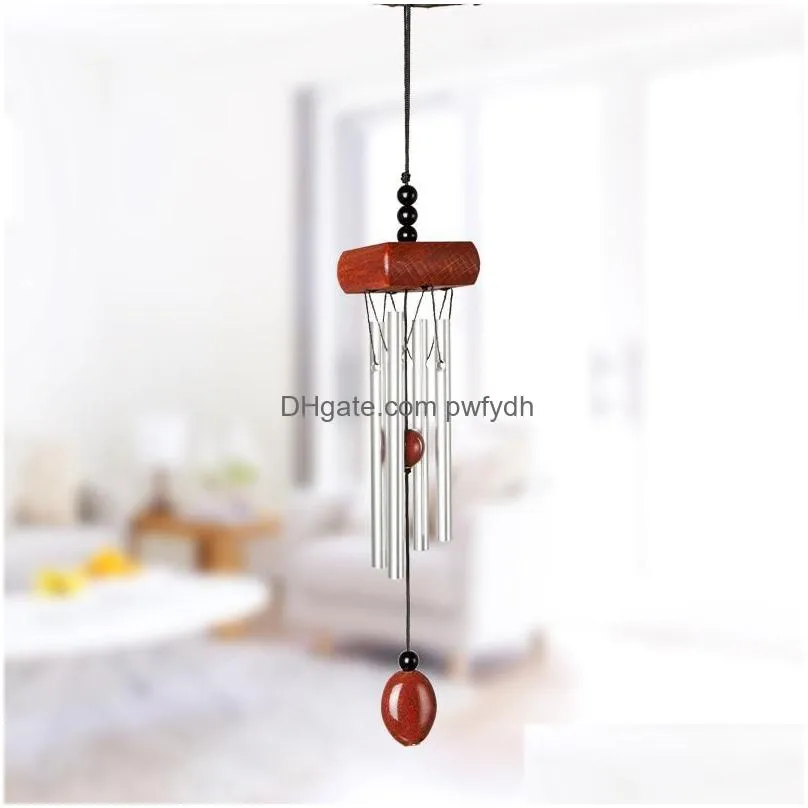 wood aluminum tube pendants creative mini metal wind chime home and car winds chimes pendant decoration craft gifts rrb15877