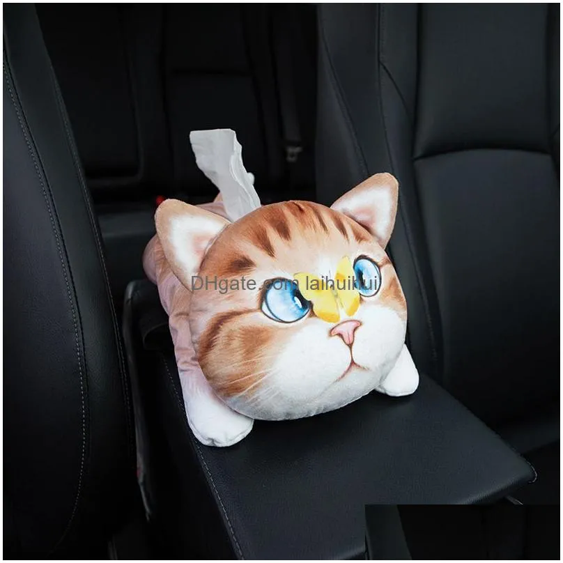 car tissue box accessories cute toon plush holder cover home decor paper styling y200328