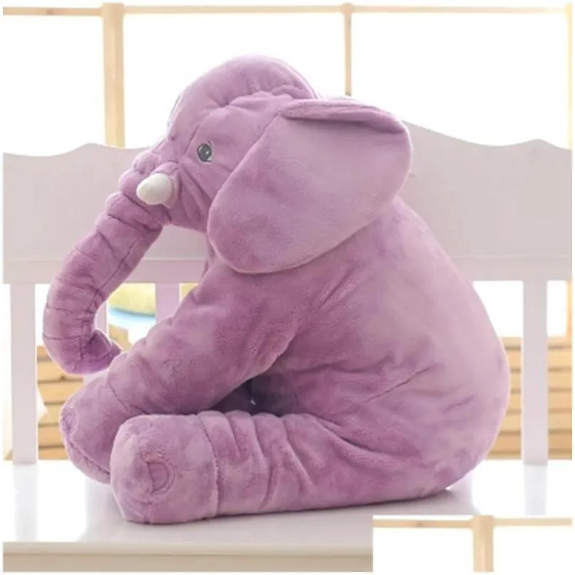 Stuffed & Plush Animals One Piece Cute 5 Colors Elephant Plush Toy With Long Nose Pillows Pp Cotton Stuffed Baby Cushions Soft Elephan Dhx2L