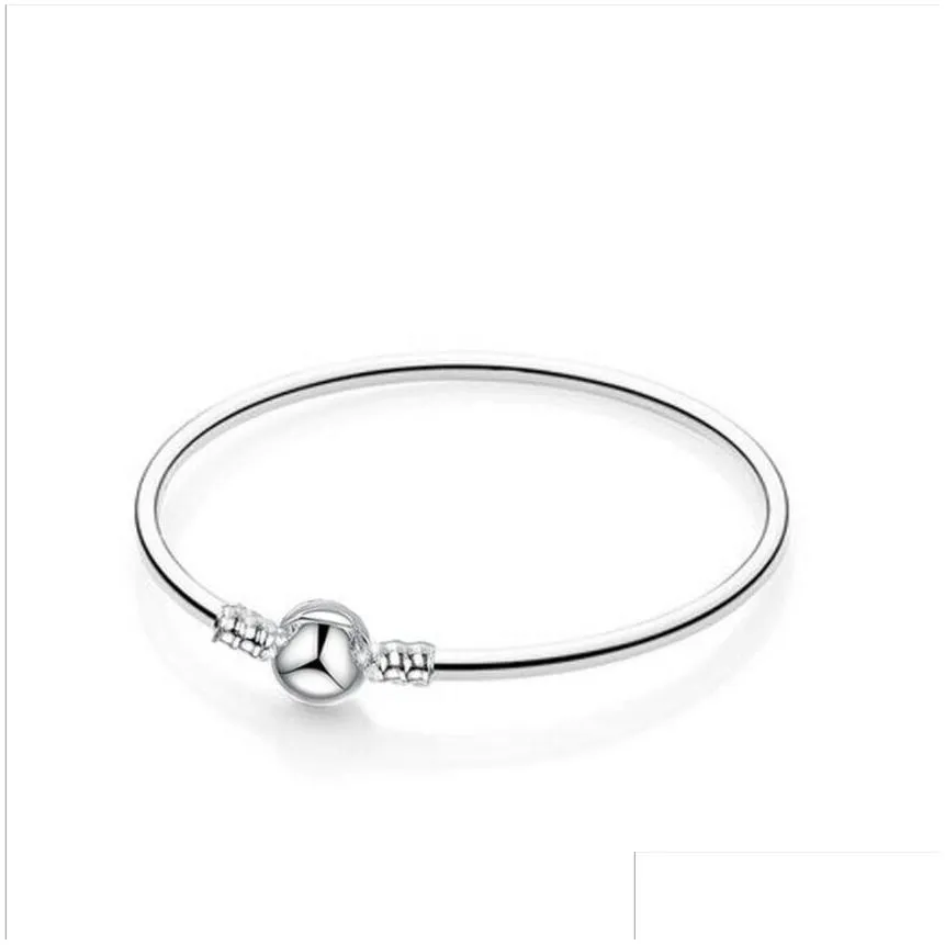 fashion heart shaped clasps bangles bracelet silver plated men women blank bangle fit european beads bracelets diy on sale