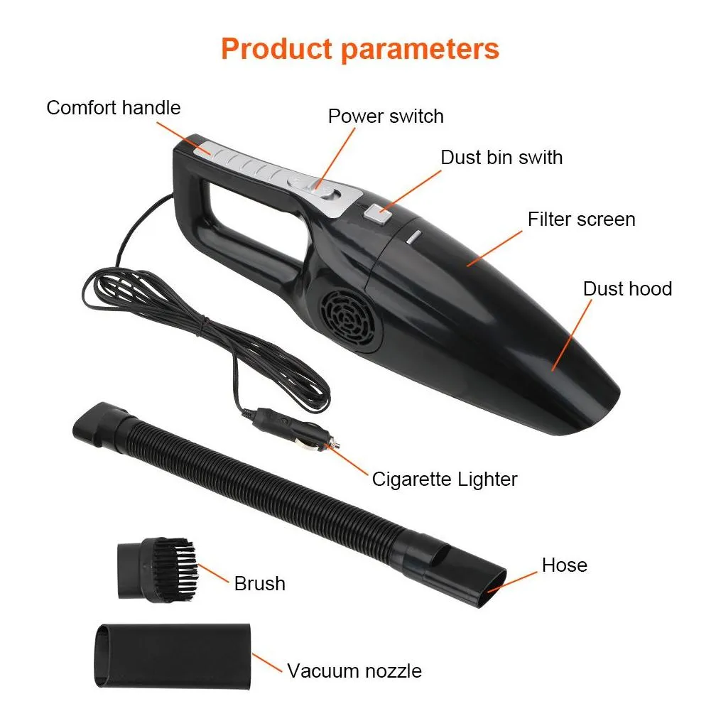 12V 120W Car Vacuum Cleaner Vehicle Specialty Tools Powerful Handheld Mini Vacuum Cleaners High Suction Portable Wet And Dry Dual-use Vacuum