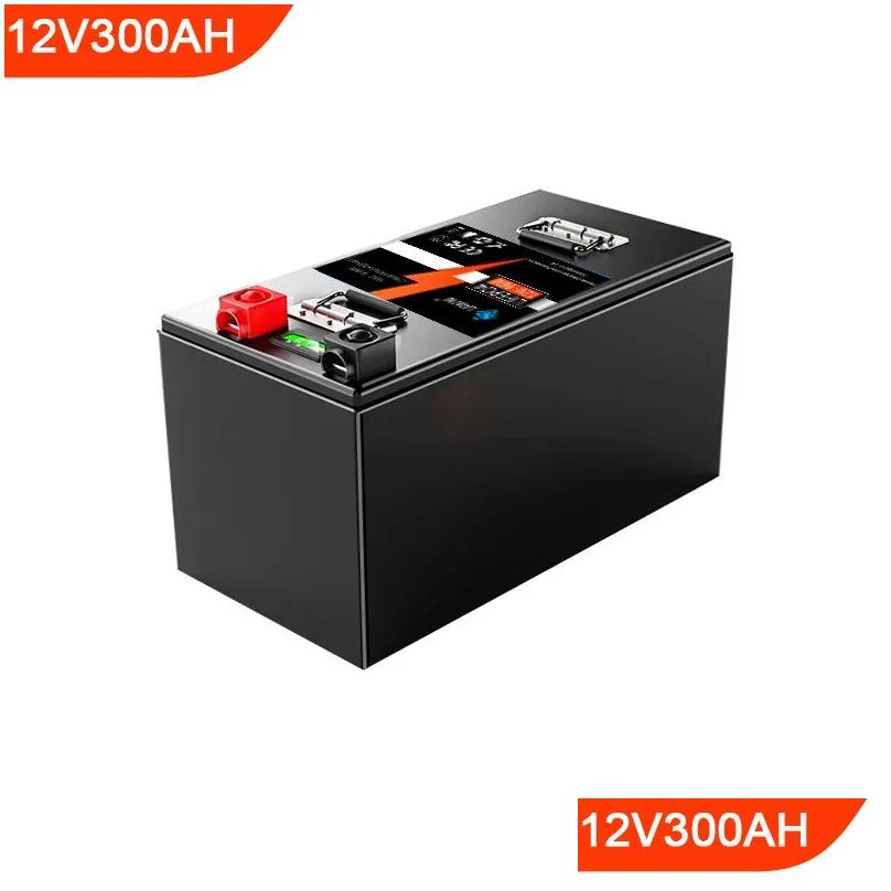 LiFePO4 battery has a built-in BMS display screen of 12V 300ah, which can be customized. It is suitable for golf cart, photovoltaic, boat and