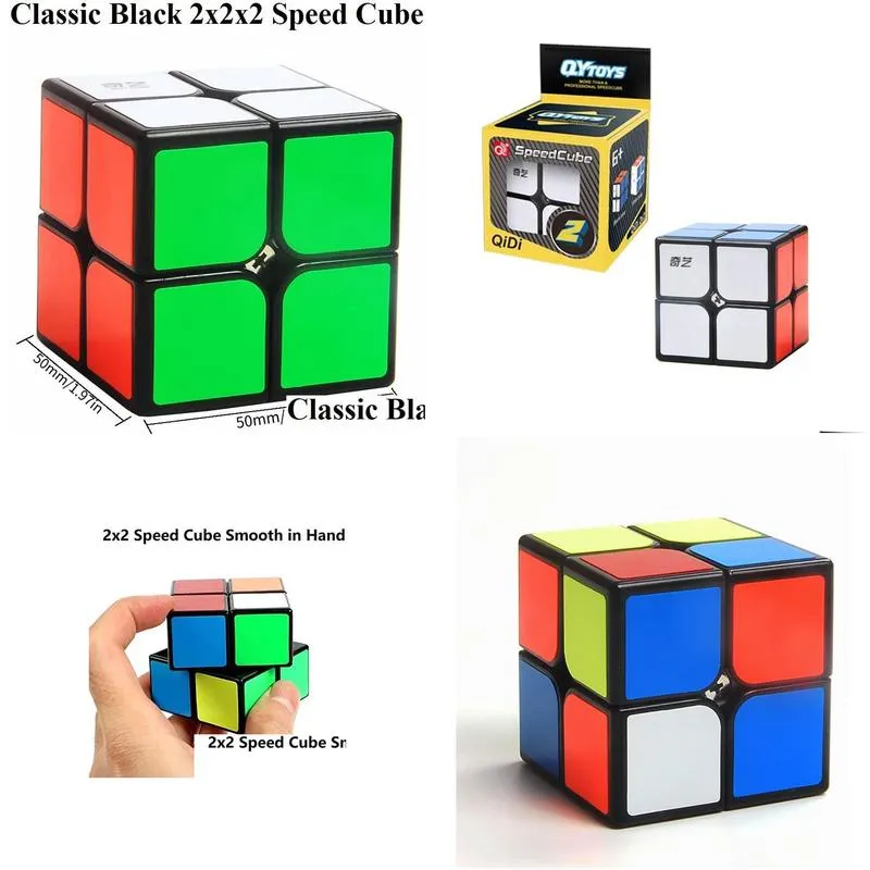 Magic Cubes Magic Cubes Toys 2X2 Speed Cube Black Base Toy Puzzle Intelligent Game Bright Drop Delivery Toys Gifts Puzzles Games Dh8M4