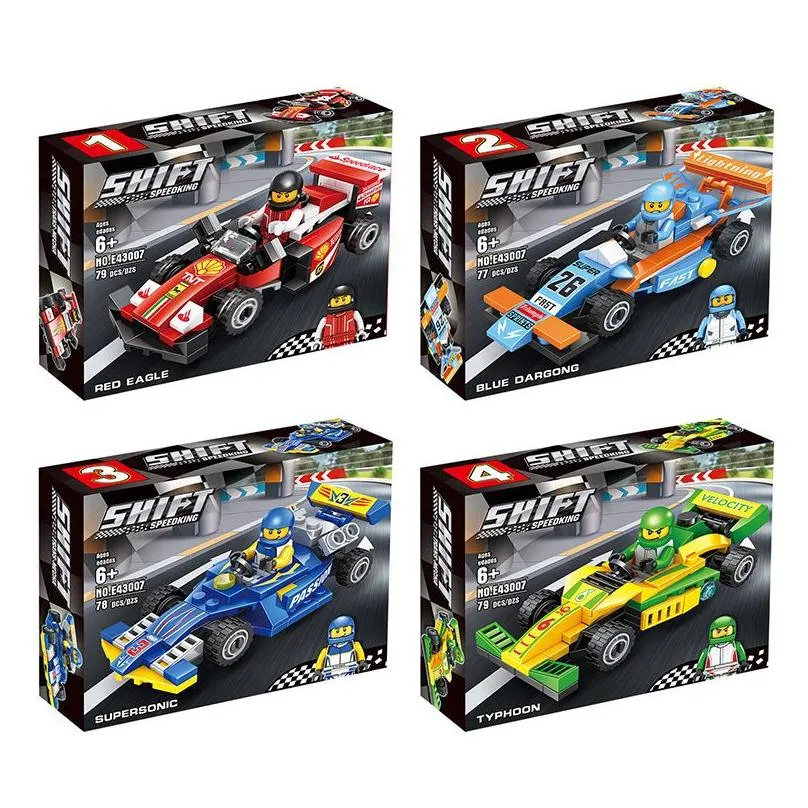 Vehicle Toys Vehicle Toy Building Bricks Kit Collectible Recreation Of An Ic Race Car Includes A Driver Minifigure With Cool Racing Su Dhx2Z