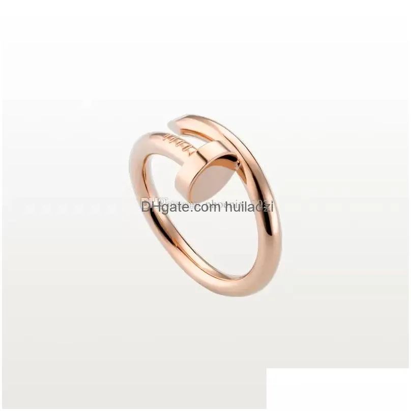 love ring nail shape designer ring lovers diamonds rings luxury jewelry titanium steel gold-plated never fade not allergic gold silver rose