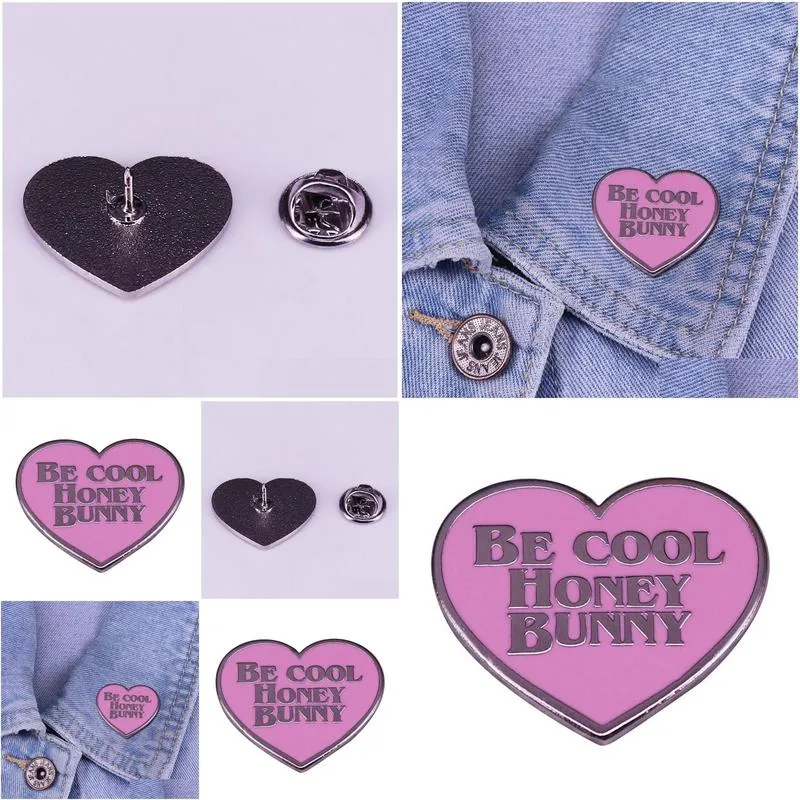 Pulp Fiction badge Be Cool Honey Bunny Brooch Popular-Culture Movie Fangirls sweet pink heart Decor